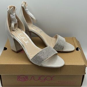 Sugar Silver Glitter Heels 7.5M